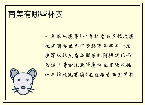 南美有哪些杯赛